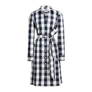 J. Crew - NWOT Gingham Belted Long Sleeve Shirt Dress Sz 4